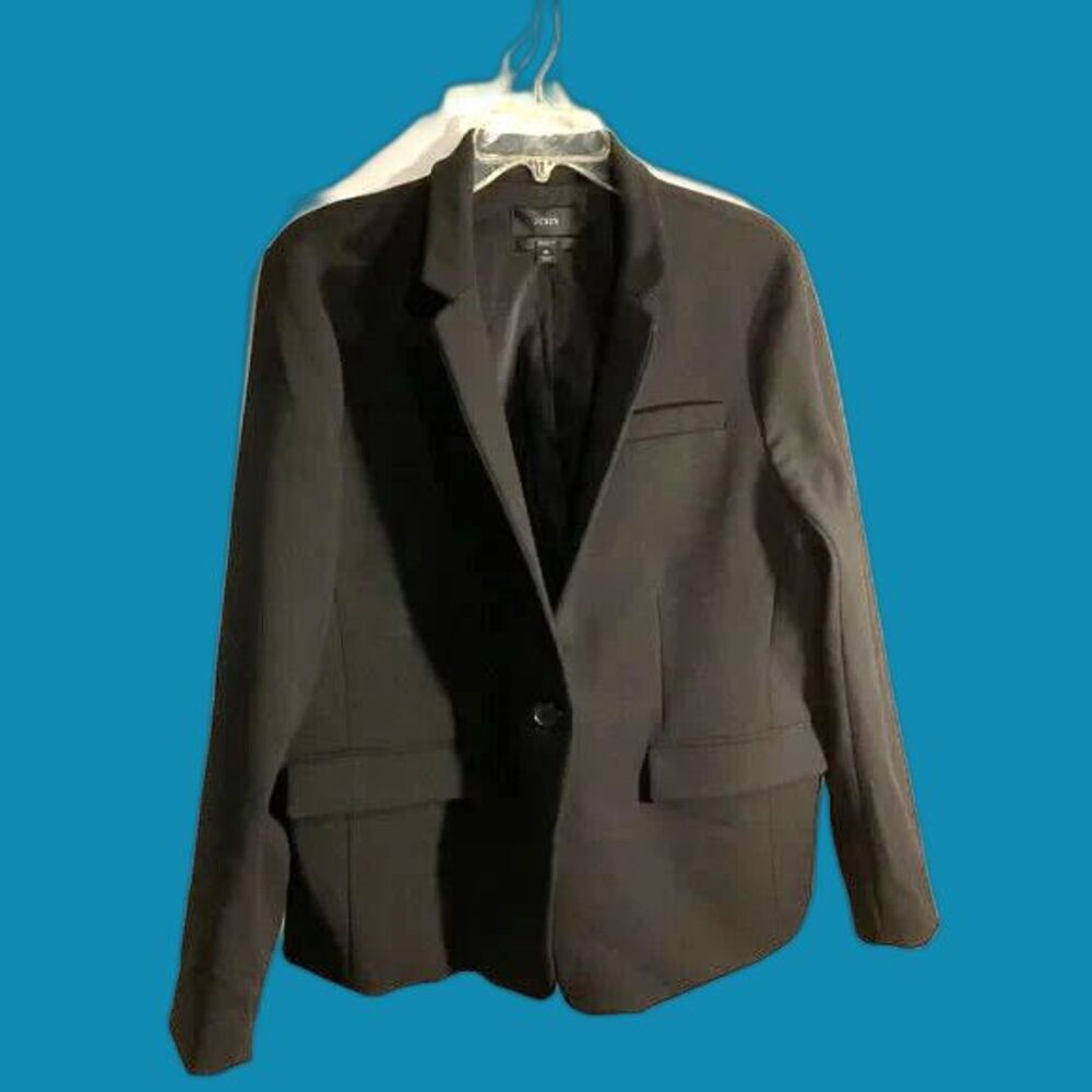 J. Crew Black Ponte Blazer Office Minimalist Women's Plus Size 18 Style J8062